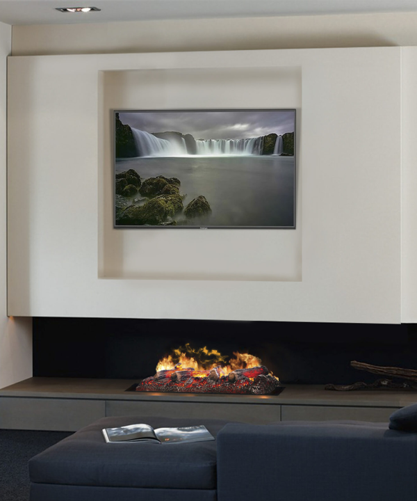 Паровой 3D электрокамин Cassette 630 с дровами